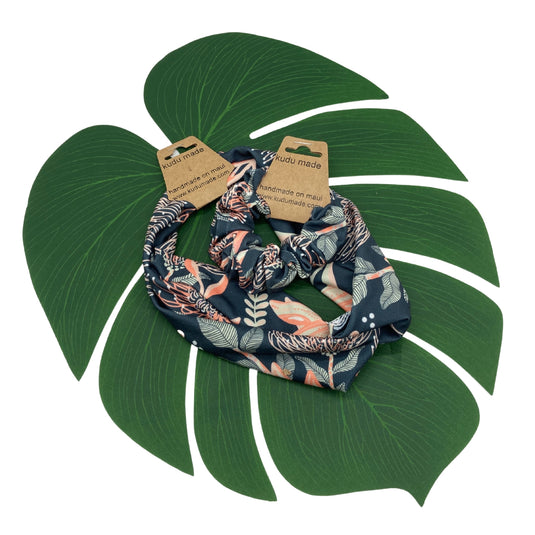 Headband and Scrunchie Bundle: Gray and Pink