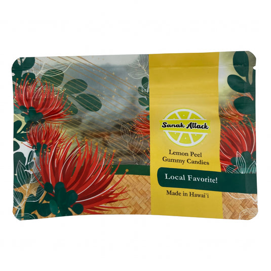 lemon peel gummy candies, sanak attack, gummies from big island wahine vendor, local small businesses hawaii, made in  hawai'i