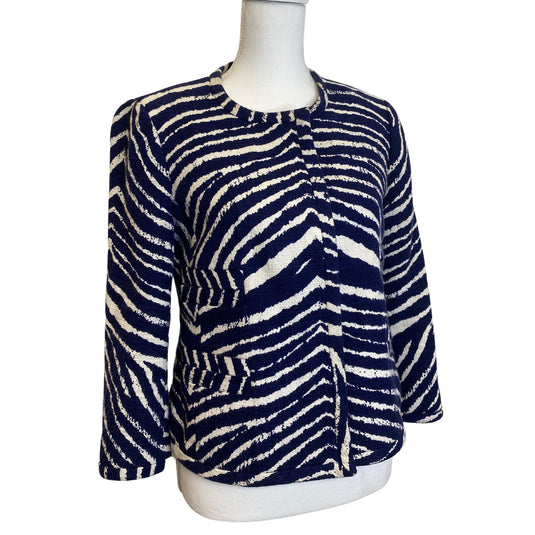 Navy & White Zebra Print Jacket (S)
