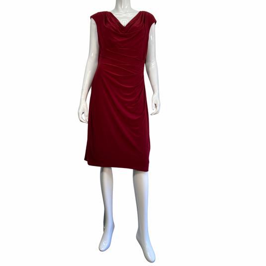 Ralph Lauren Burgundy Dress front full length view