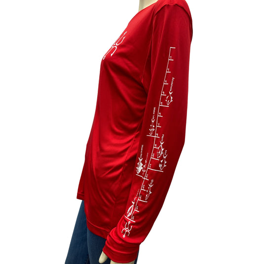 Moisture-Wicking, PosiCharge Long Sleeve Red Fisherman's Shirt