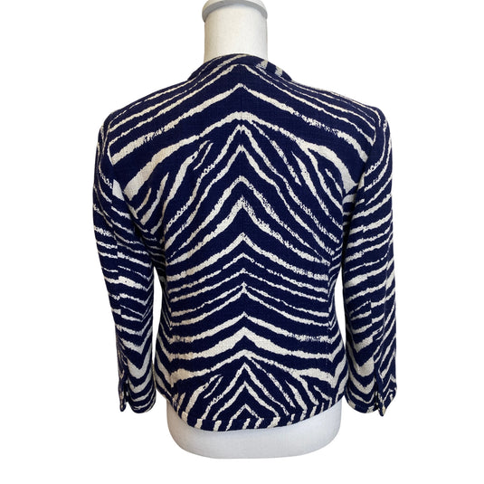 Navy & White Zebra Print Jacket (S)