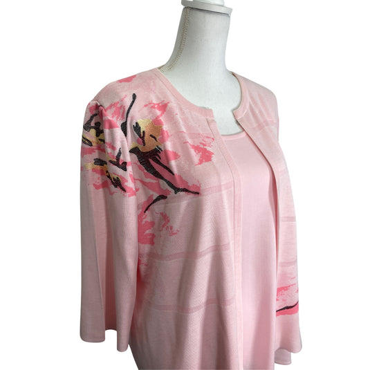 Pale Pink Knit Jacket & Tank Bundle (XL)