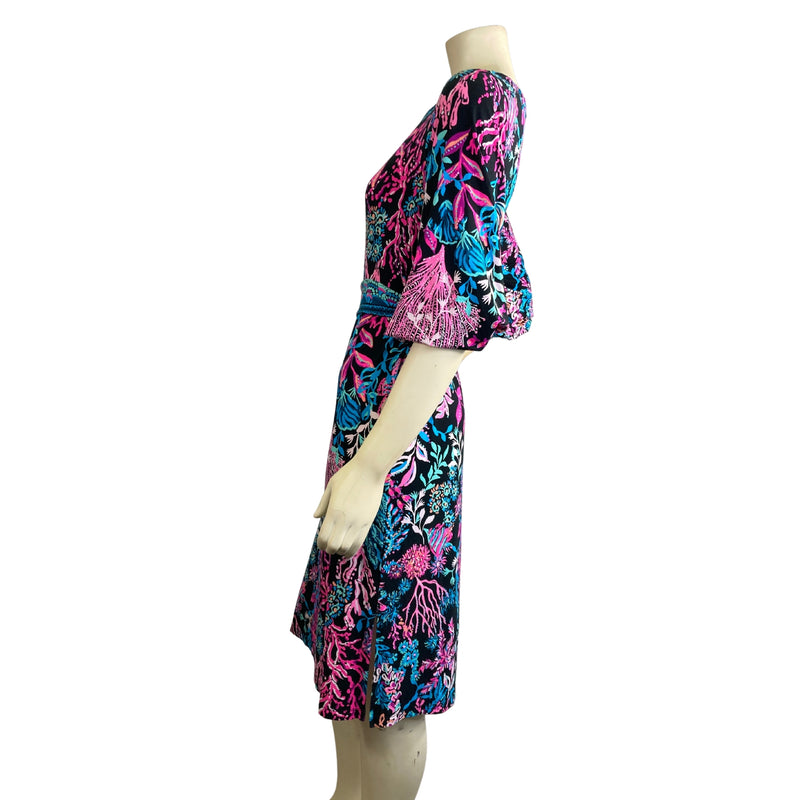 Load image into Gallery viewer, Navy Coral Reef Dress (S)
