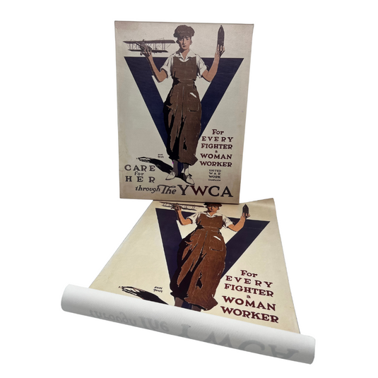 For Every Fighter A Woman Worker: YWCA Vintage-Inspired World War Canvas Wall Art
