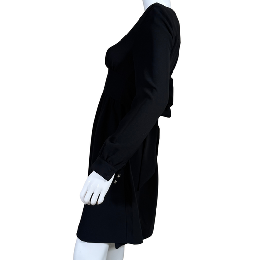 donated Kate Spade Luxury Black Empire Waist Long Sleeve Dress features a flattering empire waist and V-neckline that enhance the silhouette with a touch of elegance