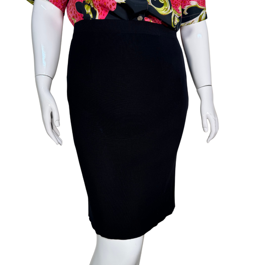 Misook Simple Acrylic Black Pencil Skirt