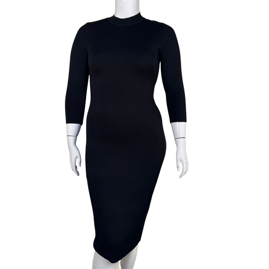 Rachel Roy Elegant Knit Black Dress with Opened Back