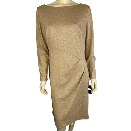 Lauren by Ralph Lauren Gold Dress on mannequin front view