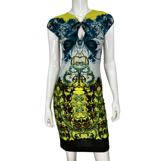 Roberto Cavalli Psychedelic Dress on mannequin front view