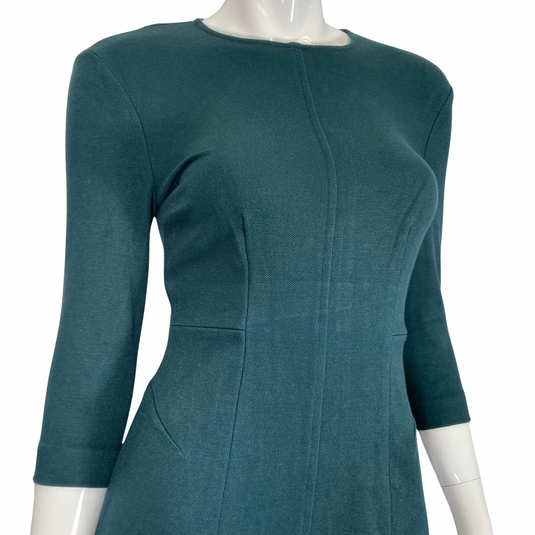 MM Lafleur Opal Green Dress close up of the neckline and top of the dress