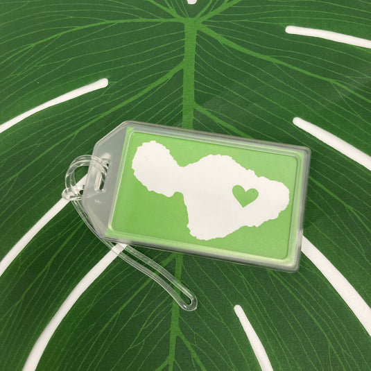 Aloha Christmas Shave Ice Set - ShopYWCA; maui luggage tag on leaf