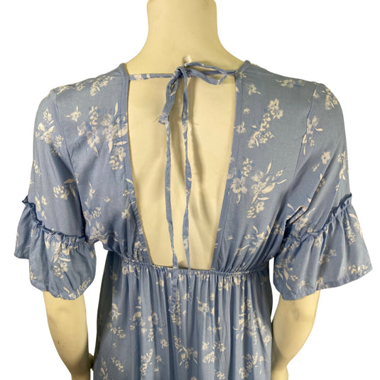 yireh ariana sky blue dress on mannequin back view