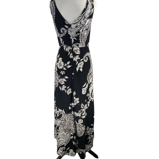 Yoana Baraschi Black and Yellow Floral Maxi Dress on mannequin back view