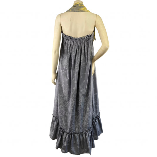 Nake'u Awai Hand Printed Mu'umu'u and Sash full back view