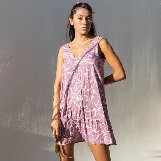 Lola Mini Dress in Wallflower model wearing the dress