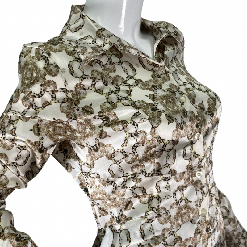 Load image into Gallery viewer, Cache Silk Abstract Patterned Blouse
