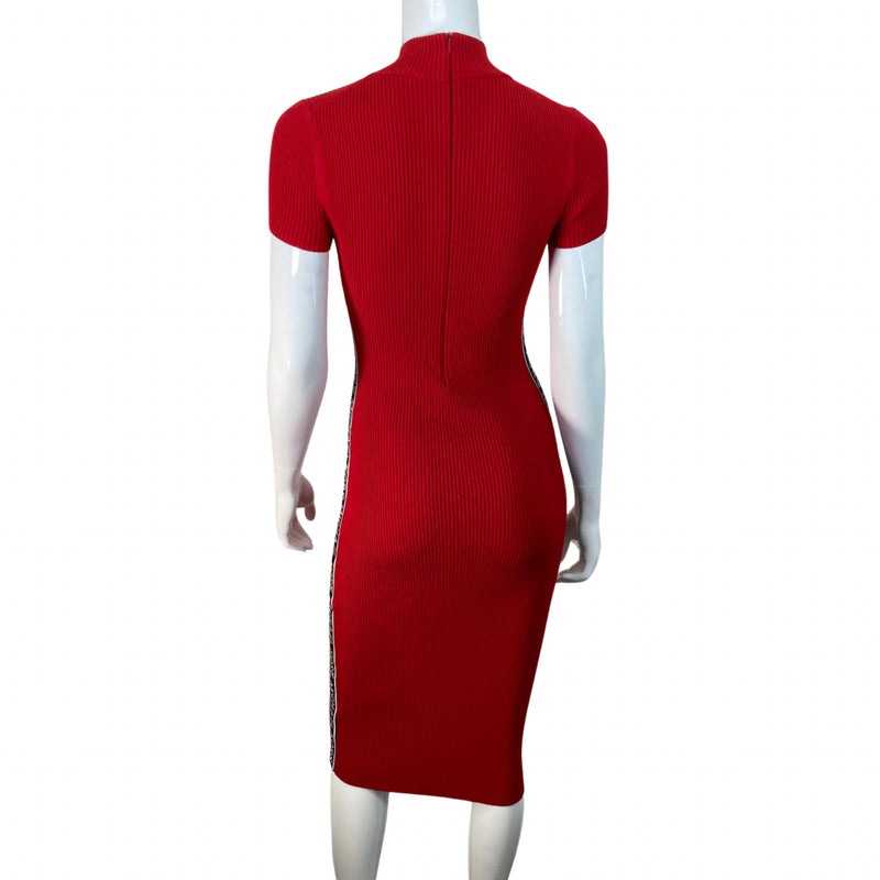 Load image into Gallery viewer, Back view Michael Kors red bodycon dress
