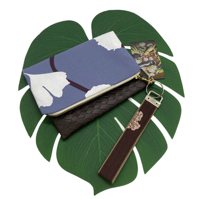 ʻEke Nani Iki Clutch with Wrist Strap in Blue