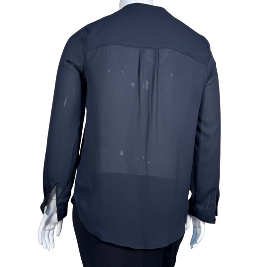 Maeve Sheer Black - Navy Blue Blouse