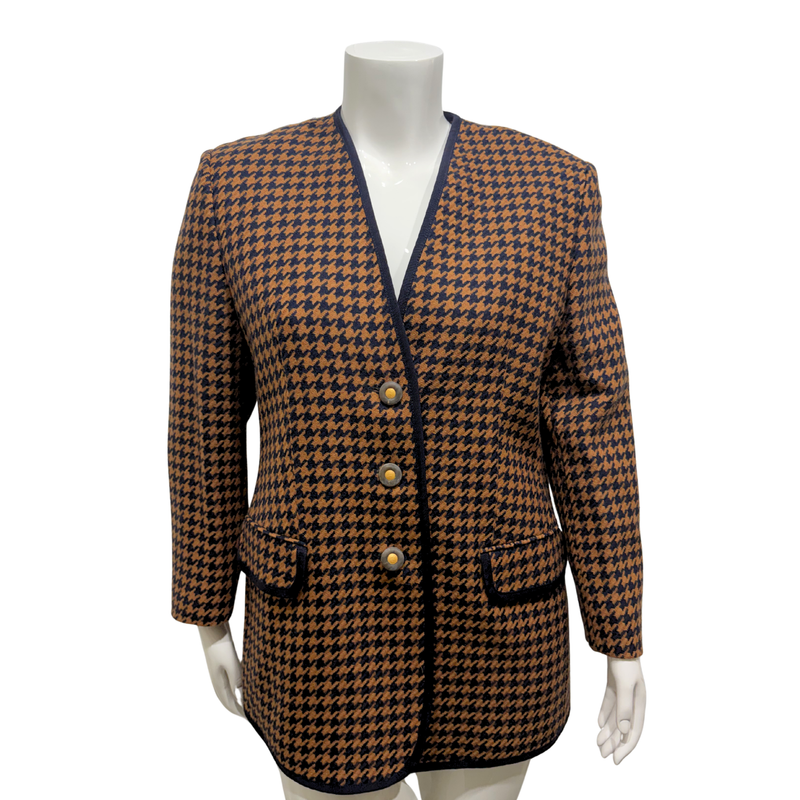 Load image into Gallery viewer, Vintage Givenchy Brown Houndstooth Skirt Suit
