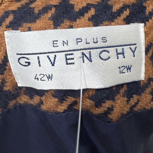 Vintage Givenchy Brown Houndstooth Skirt Suit