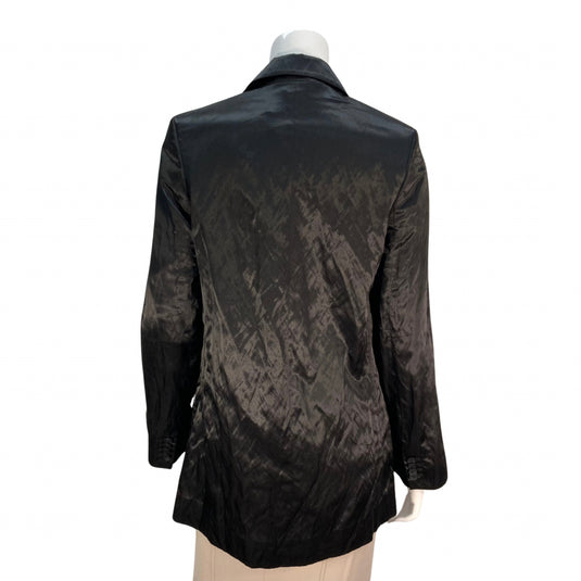 & Other Stories Black Satin Blazer on mannequin back view