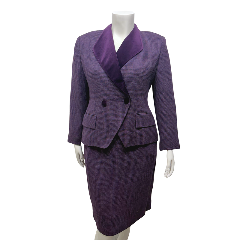 Load image into Gallery viewer, Christian Dior Purple Skirt Suit
