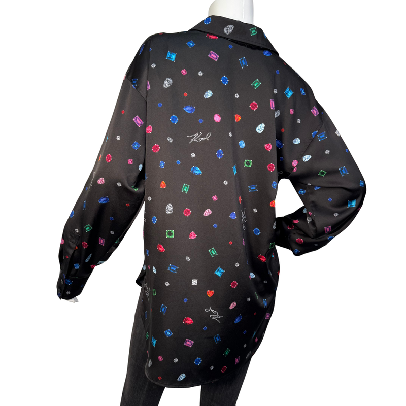 Load image into Gallery viewer, Karl Lagerfeld Gemstone Luxe Button-Up Blouse
