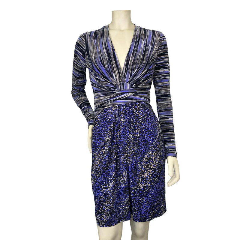 Load image into Gallery viewer, BCBG Maxazria Purple &amp; Black Dress
