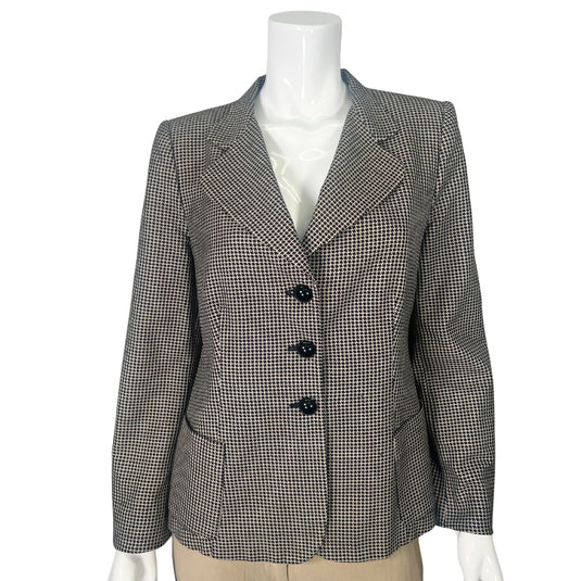 Vintage Black and Gray Print Blazer (L)