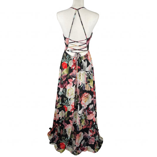 Cache Floor Length Floral Gown on mannequin back view