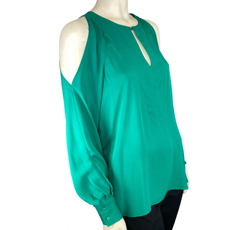 Load image into Gallery viewer, Emerald Green Long-sleeve Blouse (S)
