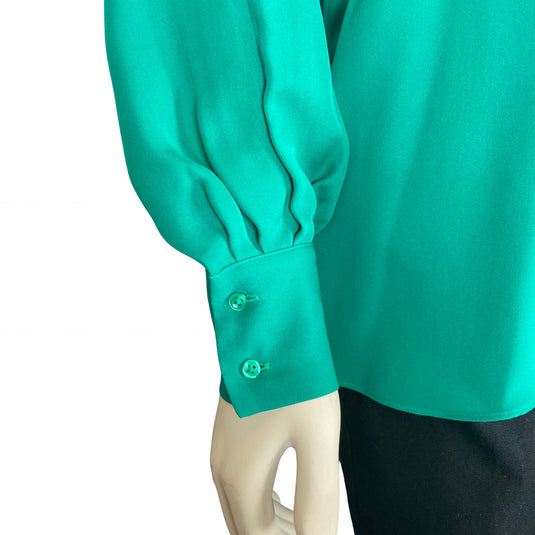 Emerald Green Long-sleeve Blouse (S)