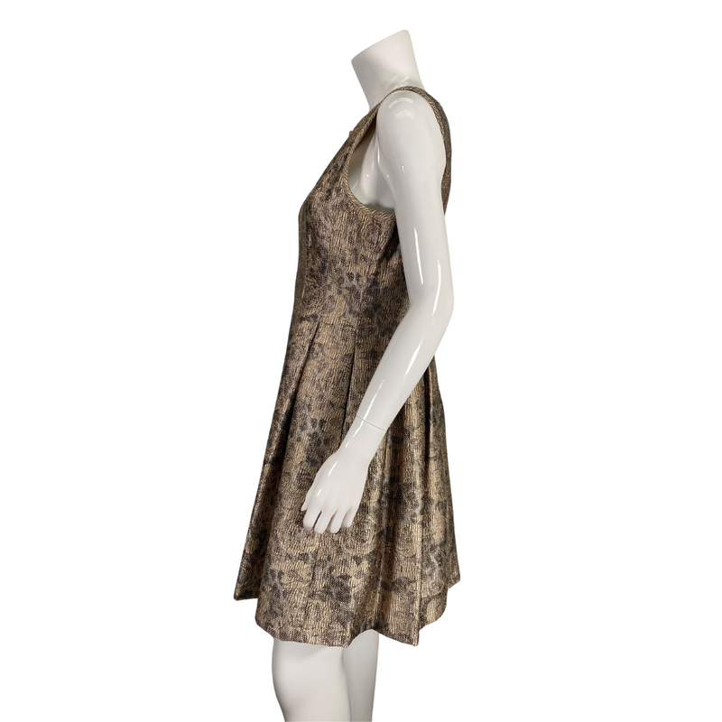 Load image into Gallery viewer, Vince Camuto Metallic Gold Dress on mannequin side view
