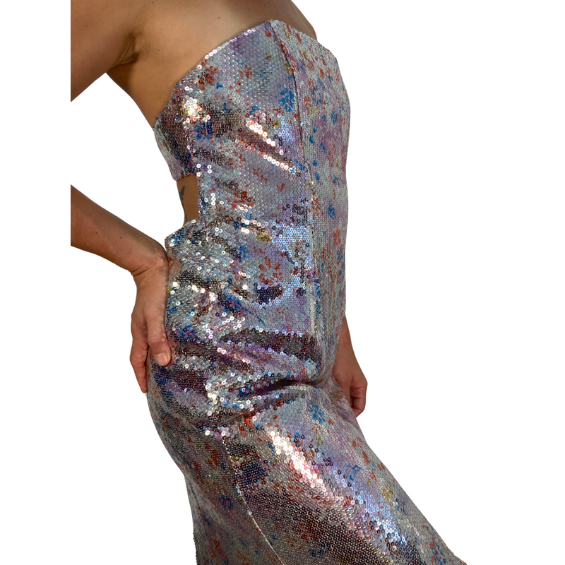 Load image into Gallery viewer, Faviana Couture Sequin Gown close up shot
