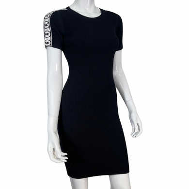 Michael Kors Chick Black Knitted Mini Dress, front view