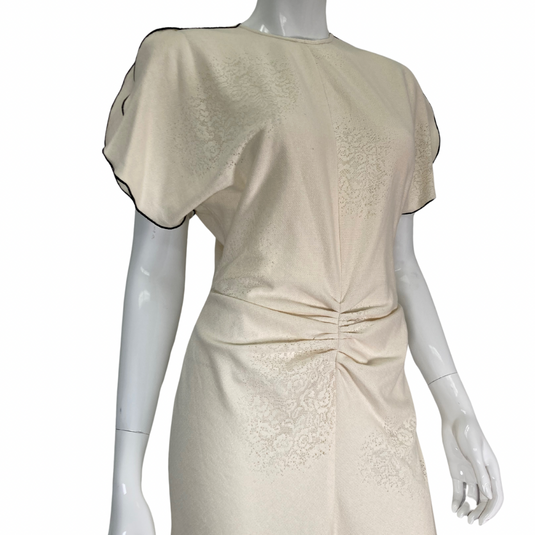 Victoria Backham Elegant Cream-Colored Dress on mannequin bust view