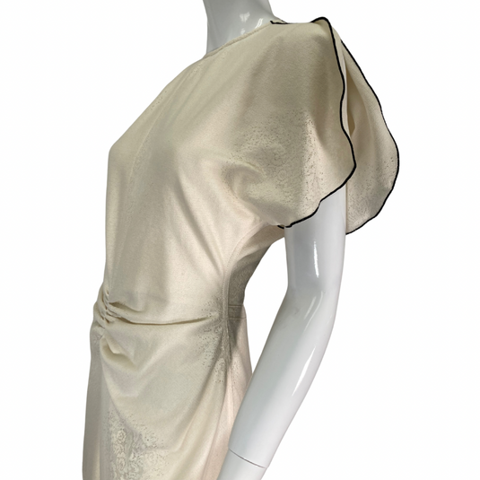 Victoria Backham Elegant Cream-Colored Dress on mannequin side bust view