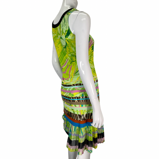 Roberto Cavalli Abstract Colorful Neon Dress on mannequin side view