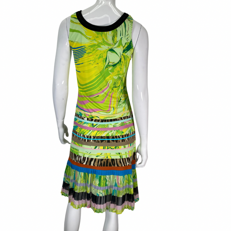 Load image into Gallery viewer, Roberto Cavalli Abstract Colorful Neon Dress on mannequin back view
