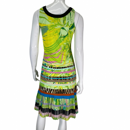 Roberto Cavalli Abstract Colorful Neon Dress on mannequin back view