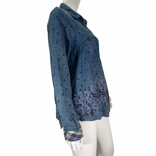 Free People Causal Denim Shirt on mannequin side view