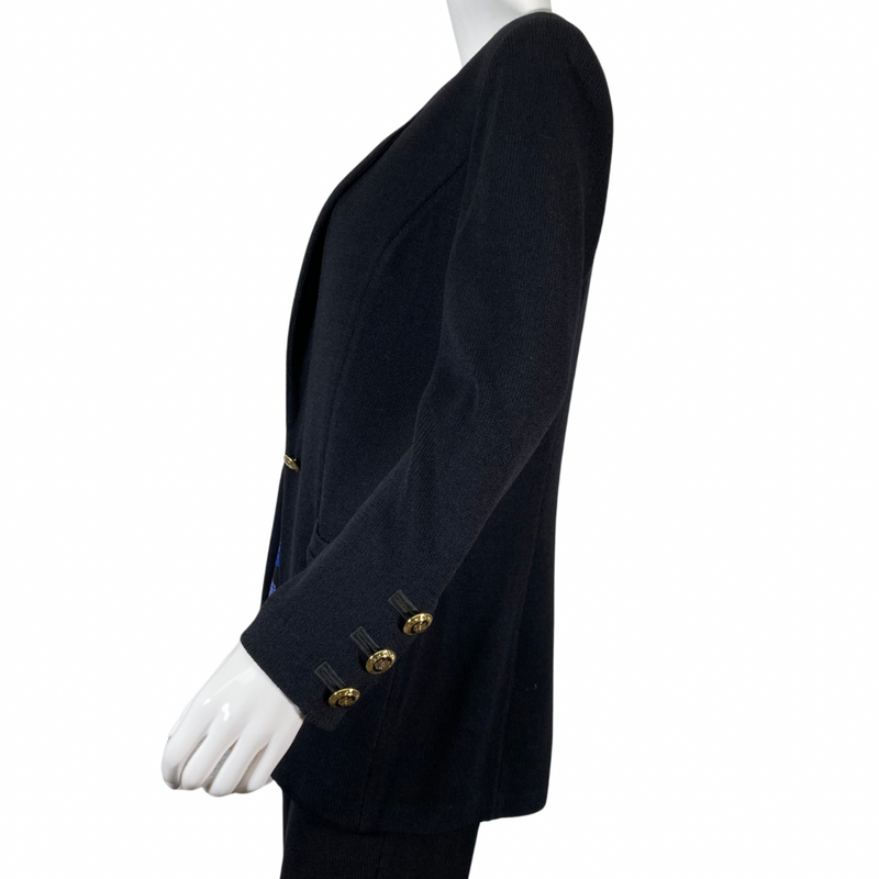 Load image into Gallery viewer, St. John Basics Black Pants &amp; Jacket Set - jacket side view 
