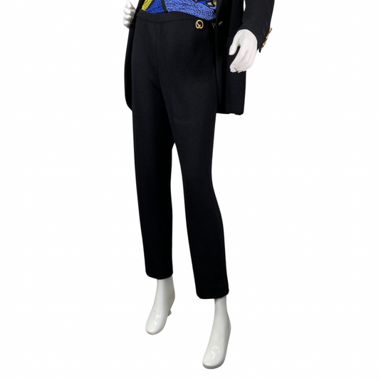 Polished and relaxed St. John Basics Black Sport Set Pants and Jacket, featuring the pants