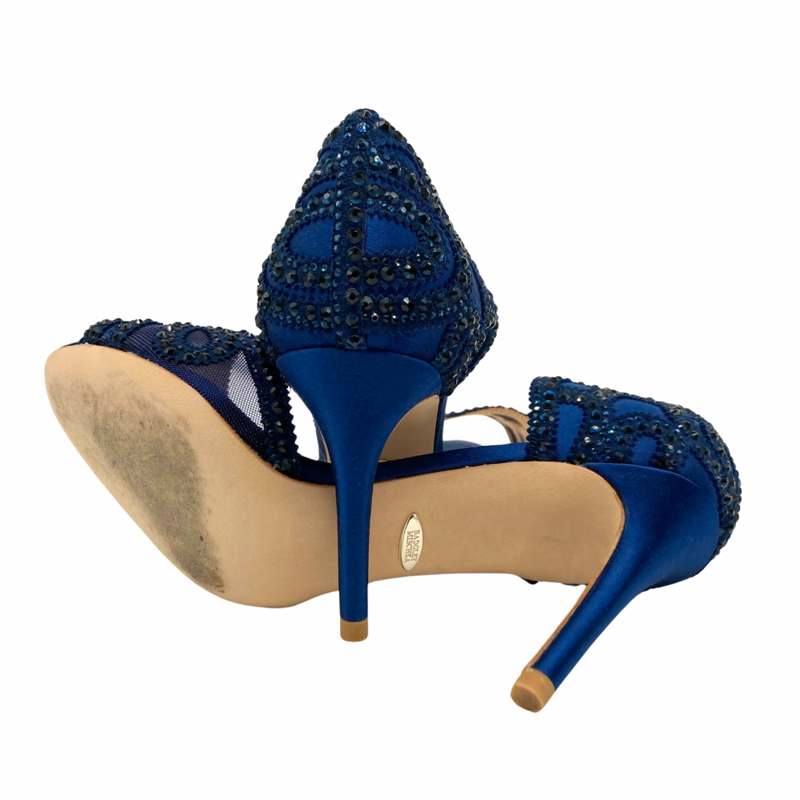 Load image into Gallery viewer, Badgley Mischka Sparkly Navy Heels
