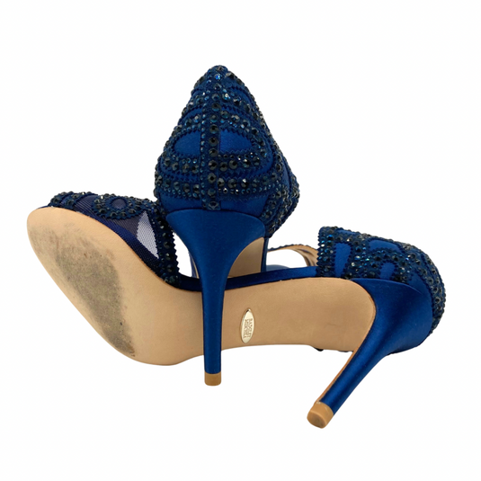 Badgley Mischka Sparkly Navy Blue Heels