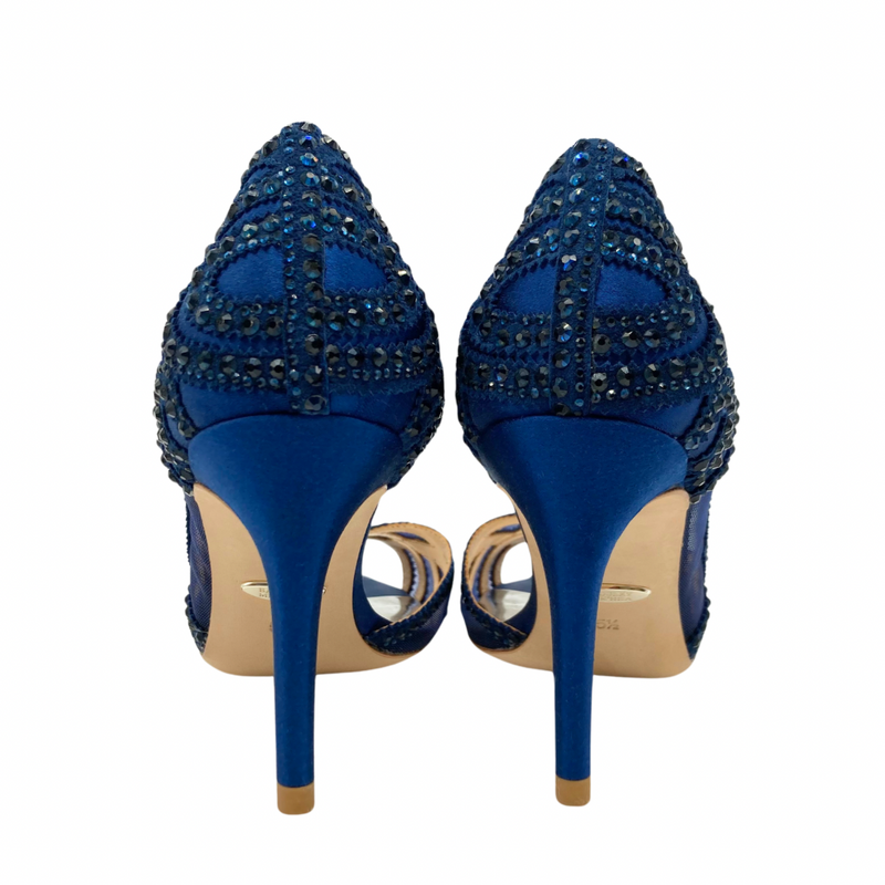 Load image into Gallery viewer, Badgley Mischka Sparkly Navy Heels
