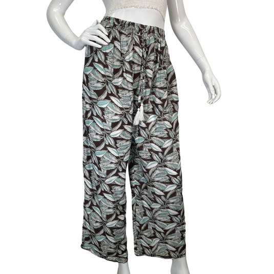 Brown Palazzo Pants from Lani Lau Hawaii - front view