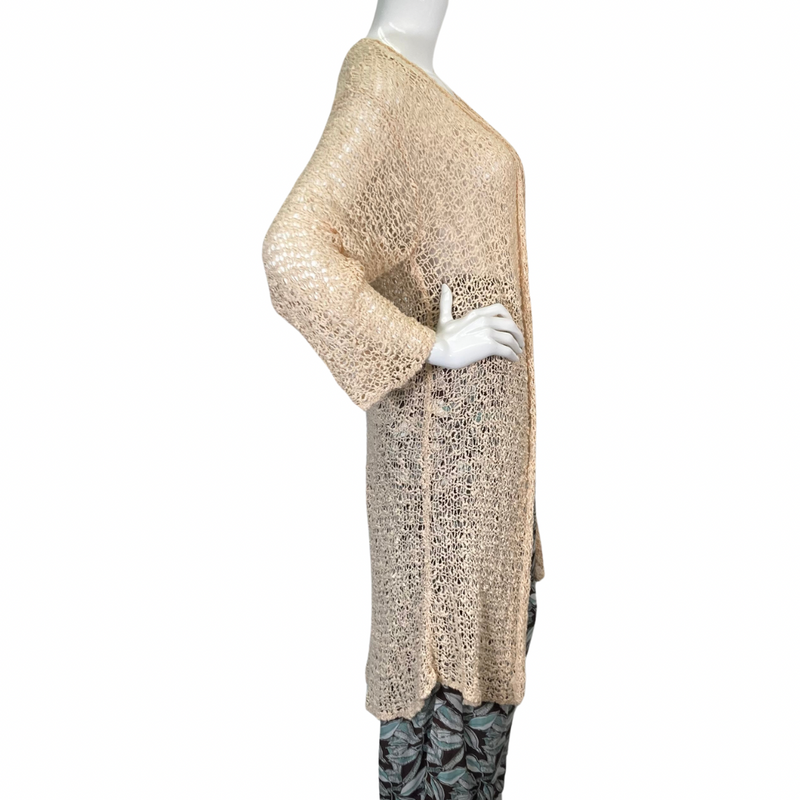 Load image into Gallery viewer, donated Cream Duster Sweater from Lani Lau Hawaii - side view
